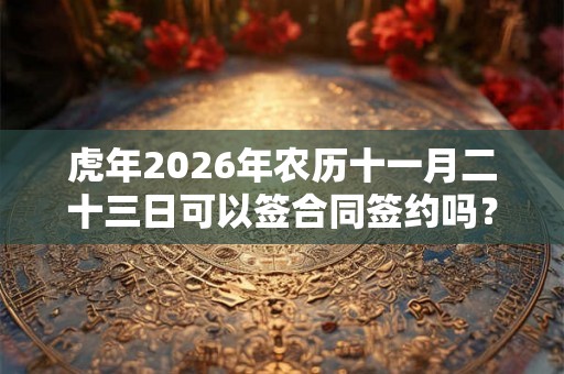 虎年2026年农历十一月二十三日可以签合同签约吗？