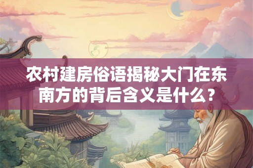 农村建房俗语揭秘大门在东南方的背后含义是什么？