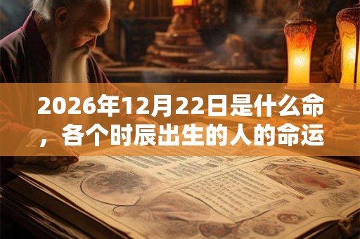 2026年12月22日是什么命，各个时辰出生的人的命运