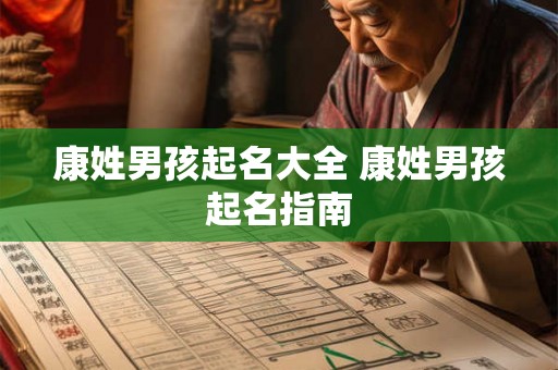 康姓男孩起名大全 康姓男孩起名指南