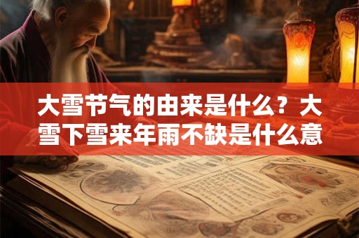 大雪节气的由来是什么?大雪下雪来年雨不缺是什么意思? 大雪节气的由来是什么?大雪下雪来年雨不缺是什么意思?