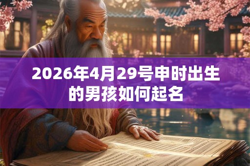 2026年4月29号申时出生的男孩如何起名