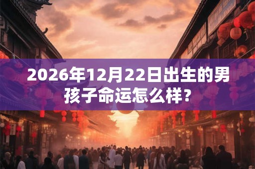 2026年12月22日出生的男孩子命运怎么样? 2026年12月22日出生的男孩子命运怎么样?