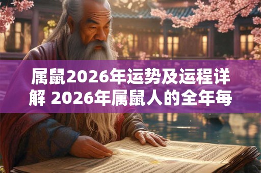 属鼠2026年运势及运程详解 2026年属鼠人的全年每月运势