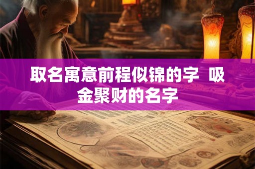 取名寓意前程似锦的字  吸金聚财的名字
