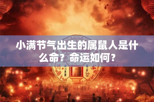 小满节气出生的属鼠人是什么命？命运如何？