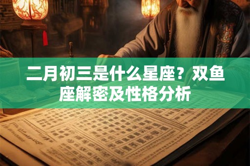 二月初三是什么星座？双鱼座解密及性格分析