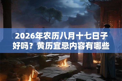 2026年农历八月十七日子好吗？黄历宜忌内容有哪些？