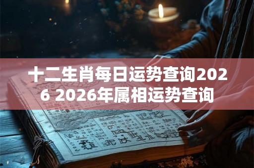 十二生肖每日运势查询2026 2026年属相运势查询
