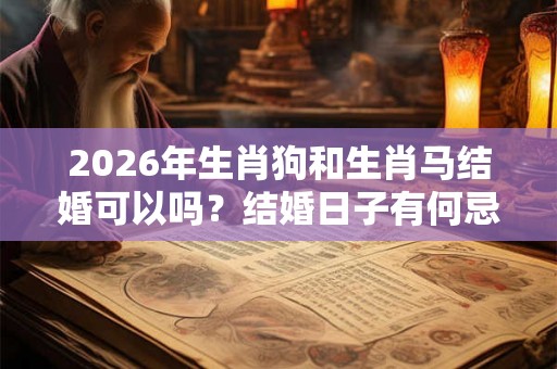 2026年生肖狗和生肖马结婚可以吗？结婚日子有何忌讳？