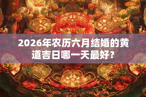 2026年农历六月结婚的黄道吉日哪一天最好？
