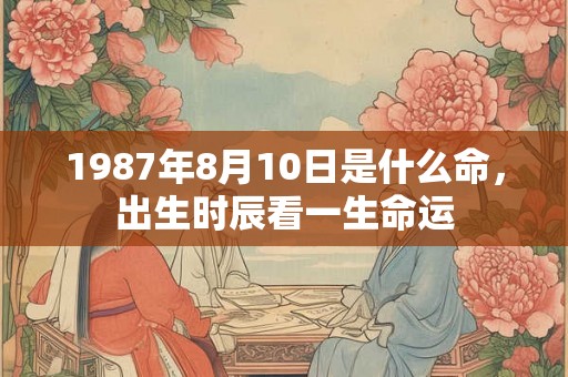 1987年8月10日是什么命，出生时辰看一生命运