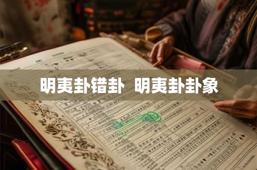 明夷卦错卦  明夷卦卦象