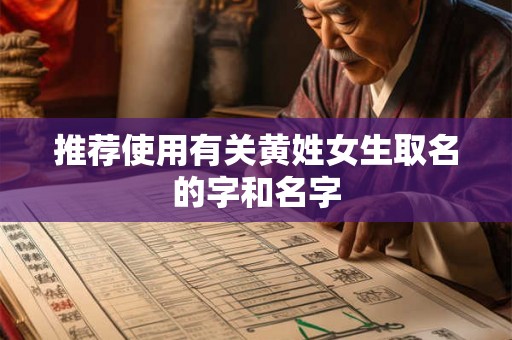 推荐使用有关黄姓女生取名的字和名字