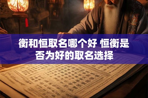 衡和恒取名哪个好 恒衡是否为好的取名选择