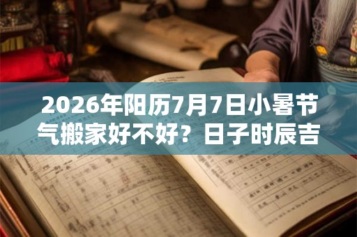 2026年阳历7月7日小暑节气搬家好不好？日子时辰吉凶一览！