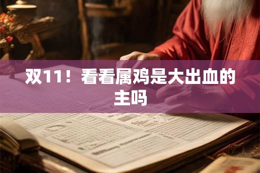 双11!看看属鸡是大出血的主吗 双11!看看属鸡是大出血的主吗