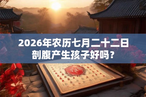2026年农历七月二十二日剖腹产生孩子好吗？
