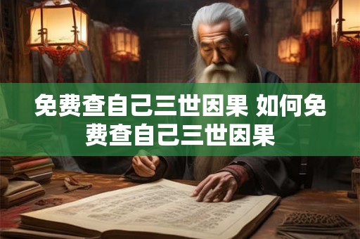 免费查自己三世因果 如何免费查自己三世因果