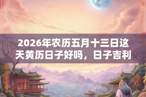 2026年农历五月十三日这天黄历日子好吗，日子吉利吗？