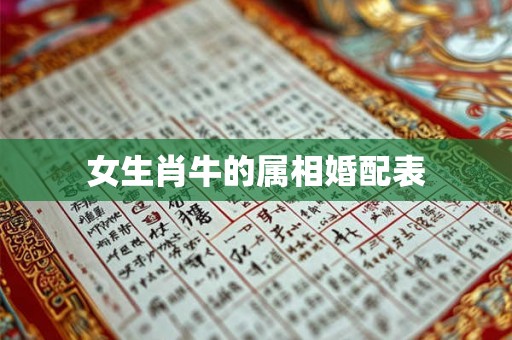 女生肖牛的属相婚配表