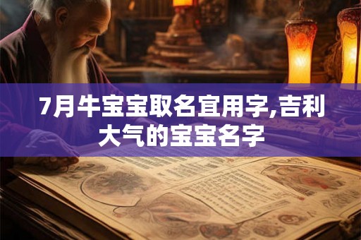 7月牛宝宝取名宜用字,吉利大气的宝宝名字
