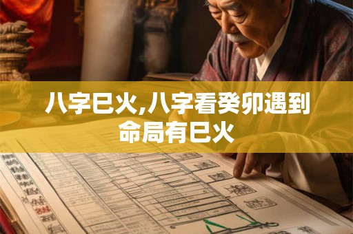 八字巳火,八字看癸卯遇到命局有巳火 八字巳火,八字看癸卯遇到命局有巳火
