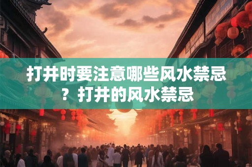 打井时要注意哪些风水禁忌?打井的风水禁忌 打井时要注意哪些风水禁忌?打井的风水禁忌