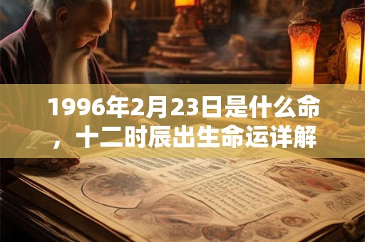 1996年2月23日是什么命，十二时辰出生命运详解