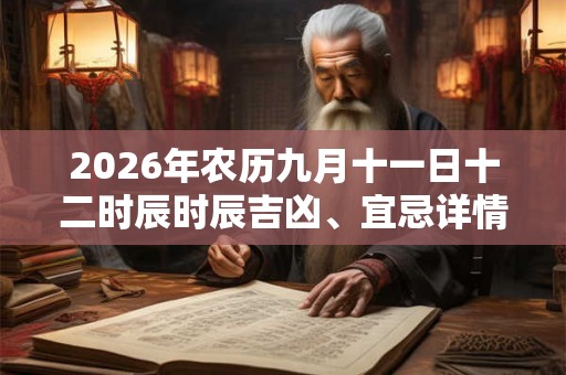 2026年农历九月十一日十二时辰时辰吉凶、宜忌详情表