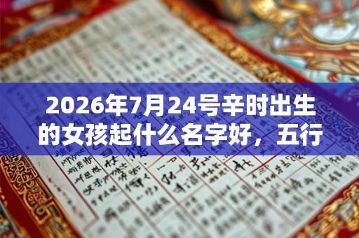 2026年7月24号辛时出生的女孩起什么名字好，五行属什么？