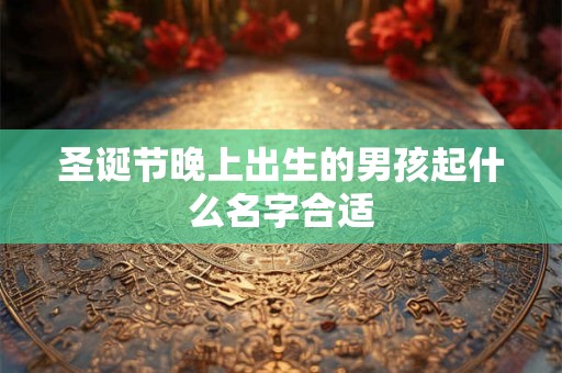 圣诞节晚上出生的男孩起什么名字合适