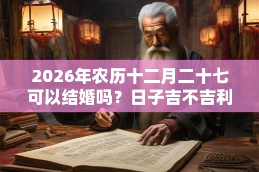 2026年农历十二月二十七可以结婚吗？日子吉不吉利？