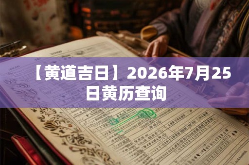【黄道吉日】2026年7月25日黄历查询