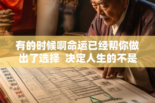 有的时候啊命运已经帮你做出了选择 决定人生的不是命运而是选择 有的时候啊命运已经帮你做出了选择 决定人生的不是命运而是选择