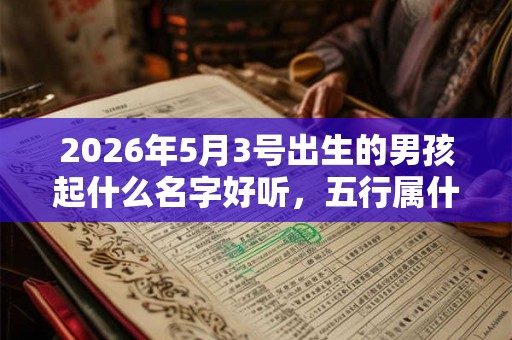 2026年5月3号出生的男孩起什么名字好听，五行属什么