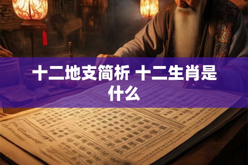 十二地支简析 十二生肖是什么