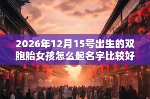 2026年12月15号出生的双胞胎女孩怎么起名字比较好，五行属什么？