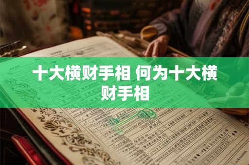十大横财手相 何为十大横财手相