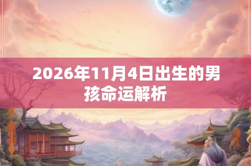 2026年11月4日出生的男孩命运解析