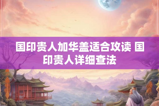 国印贵人加华盖适合攻读 国印贵人详细查法