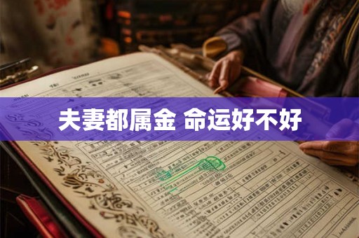 夫妻都属金 命运好不好 夫妻都属金 命运好不好