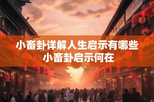 小畜卦详解人生启示有哪些 小畜卦启示何在 小畜卦详解人生启示有哪些 小畜卦启示何在