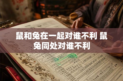 鼠和兔在一起对谁不利 鼠兔同处对谁不利