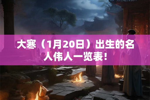 大寒（1月20日）出生的名人伟人一览表！