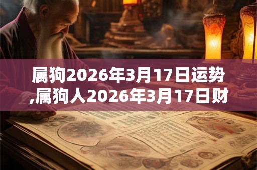 属狗2026年3月17日运势,属狗人2026年3月17日财运,生肖狗2026年3月17日运势 属狗2026年3月17日运势,属狗人2026年3月17日财运,生肖狗2026年3月17日运势