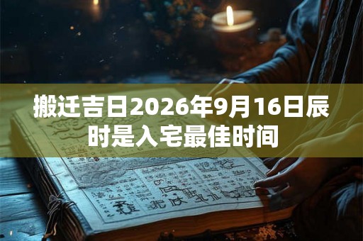 搬迁吉日2026年9月16日辰时是入宅最佳时间