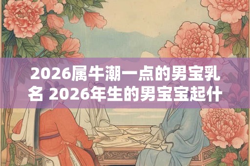 2026属牛潮一点的男宝乳名 2026年生的男宝宝起什么名字比较潮
