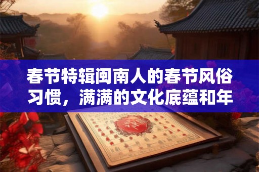 春节特辑闽南人的春节风俗习惯，满满的文化底蕴和年味！