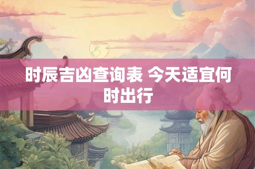 时辰吉凶查询表 今天适宜何时出行